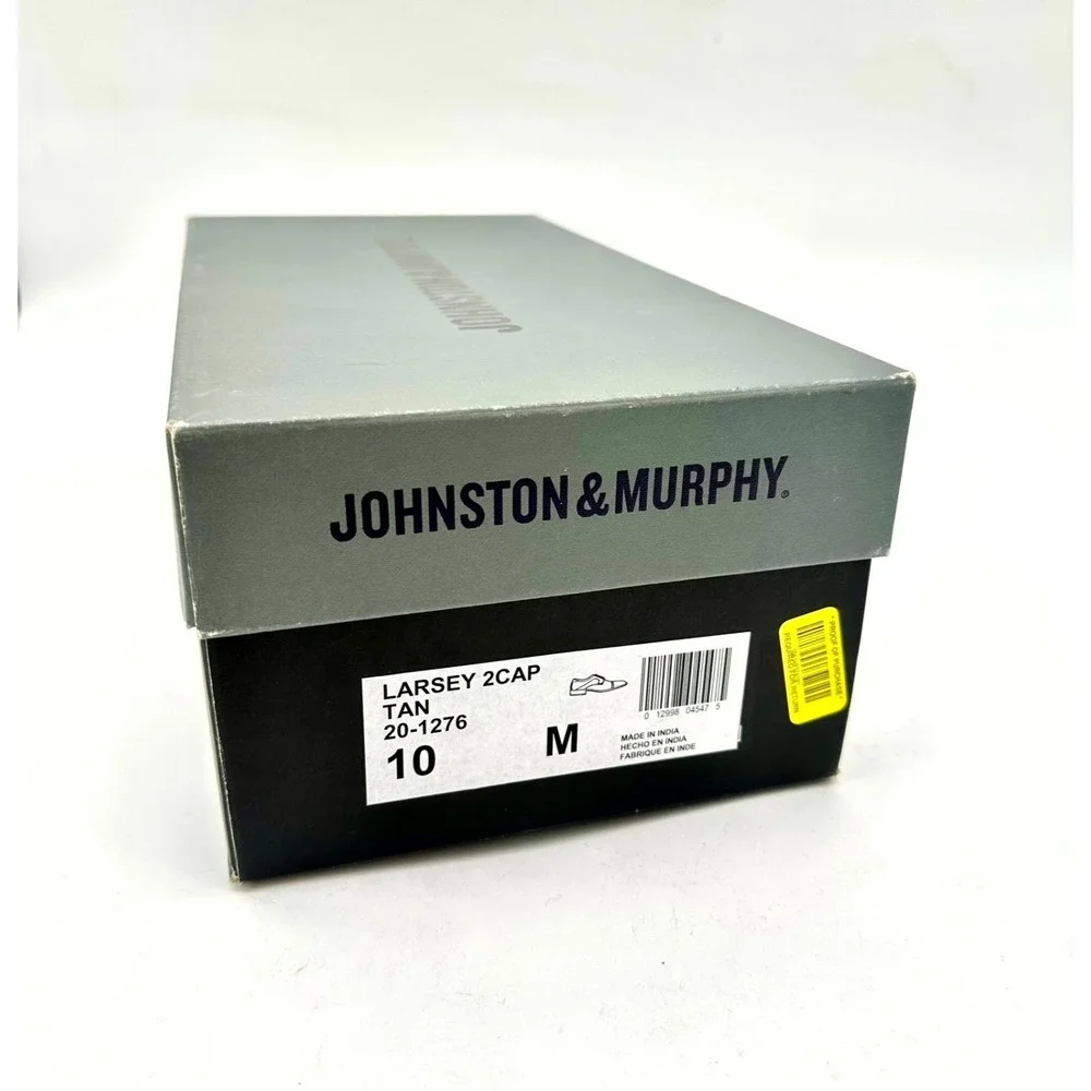 Johnston & Murphy Men's Brown Leather Larsey 2cap Oxford Dress Shoes 10M – & Box
